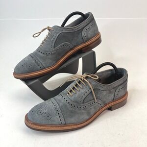 Allen Edmonds Strandmok Cap-toe Oxford‎ Suede Shoes Men 9D Grey